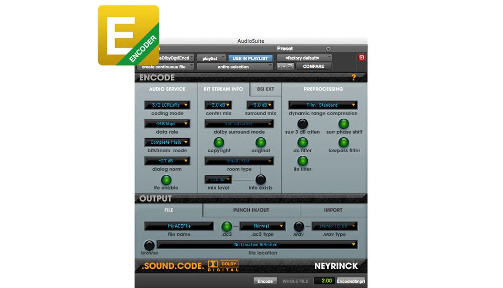SoundCode pour l'encodeur Dolby E