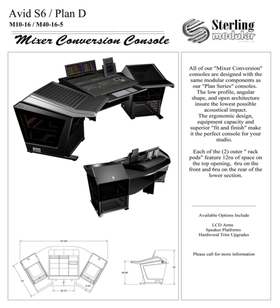 Plan D - Conversion de la console de mixage Avid S6 M10-16 / M40-16-5