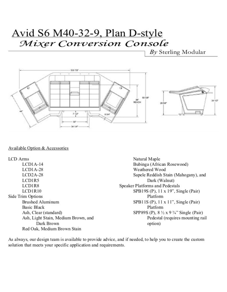 Plan D - Avid S6 Mixer Conversion M40-32-9 Console