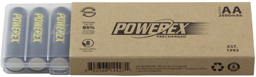 Powerex AA MH8AAP-BH 2600 mAh 8-Pack Precharged Batterie