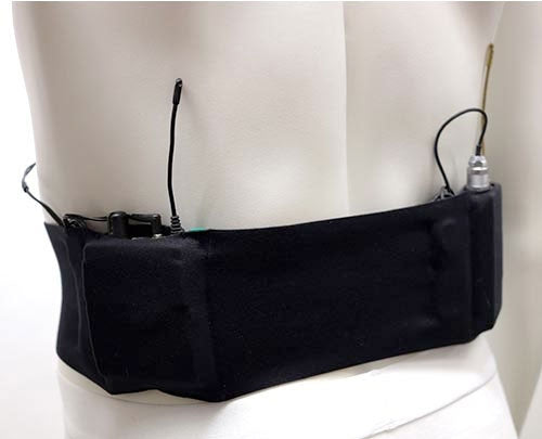 Ceinture - Moyenne avec double pochette (Noir)