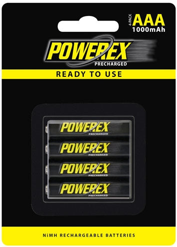 Powerex AA MHRAAAP4 1000 mAh 4-Pack Precharged Batteries