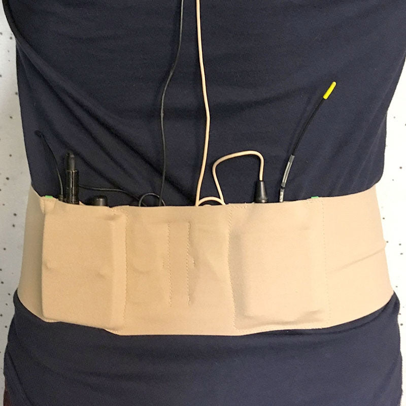 Ceinture - Moyenne avec double pochette (beige)