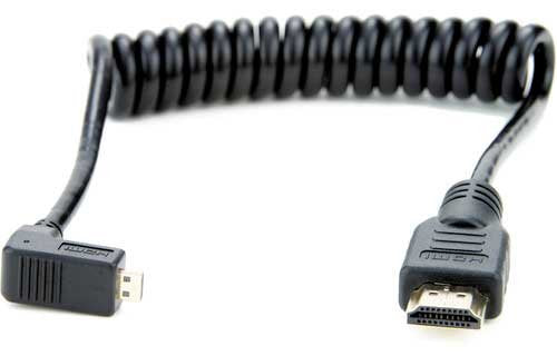 ATOM-CAB013 Right Angle To Full Hdmi Coiled Cable