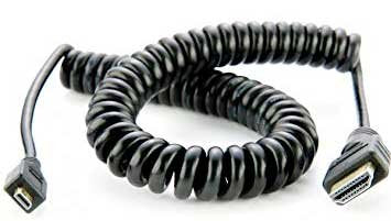 ATOM-CAB014 Micro To Full Hdmi Coiled Cable