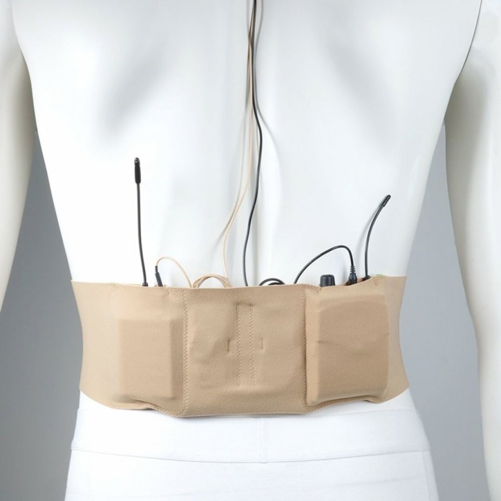 Ceinture - Petite avec double pochette (beige)
