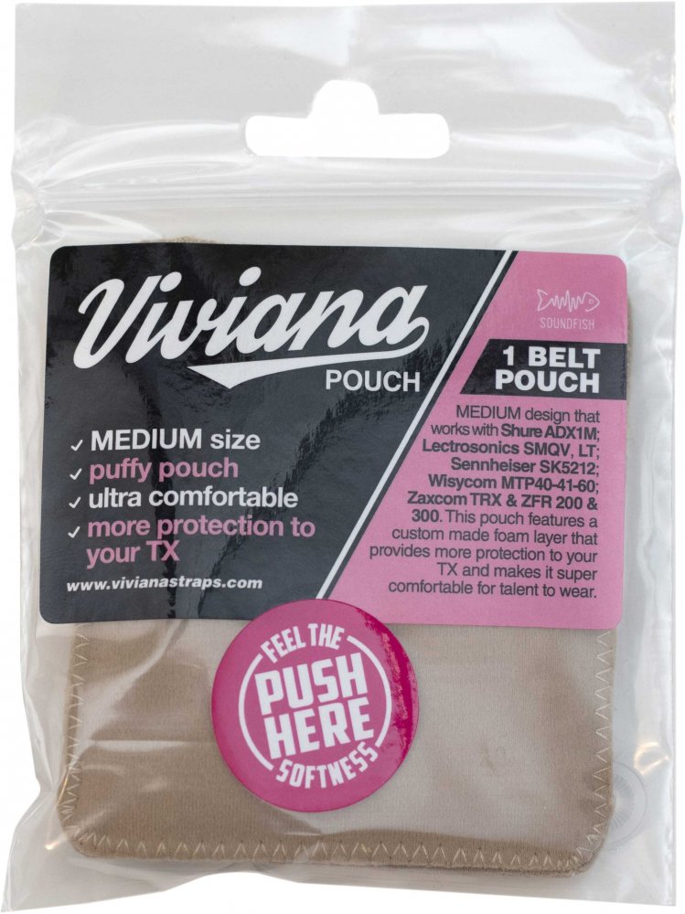 Belt Puffy Pouch (Medium, Beige)