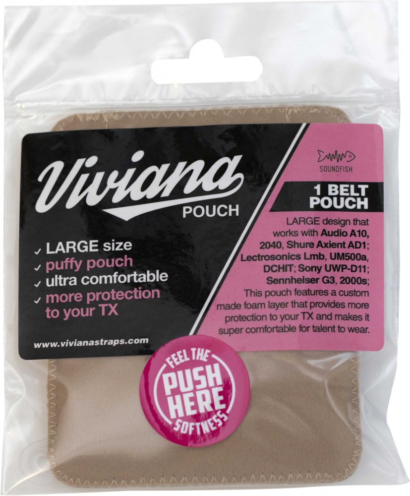 Belt Puffy Pouch (Large, Beige)