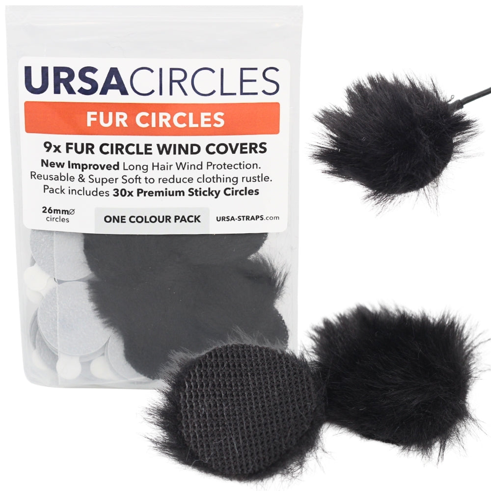 9x Fur Circles + 30x Stickies Single Colour - Black