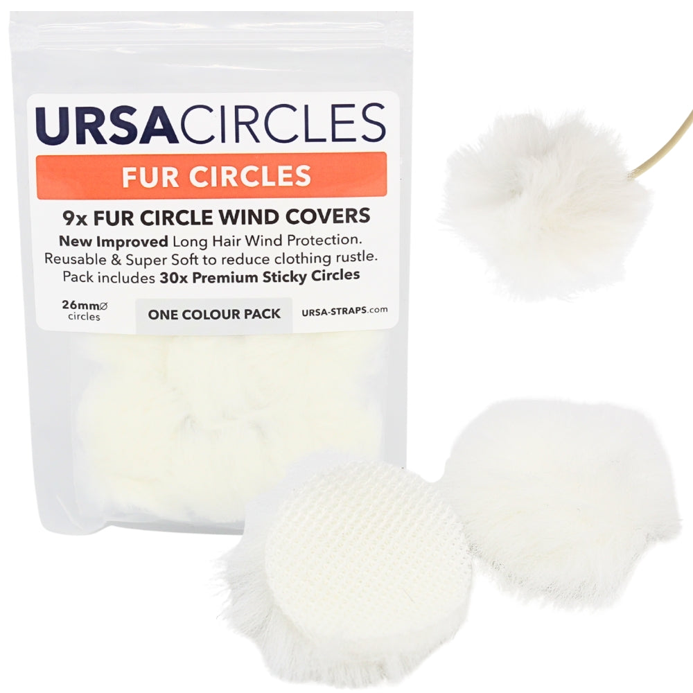 9x Fur Circles + 30x Stickies Single Colour - White