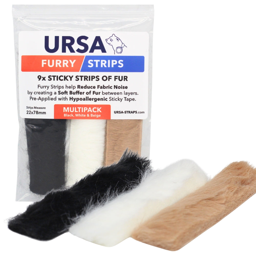 9x Furry Strips - Multipack (3x: Black, Beige & White)