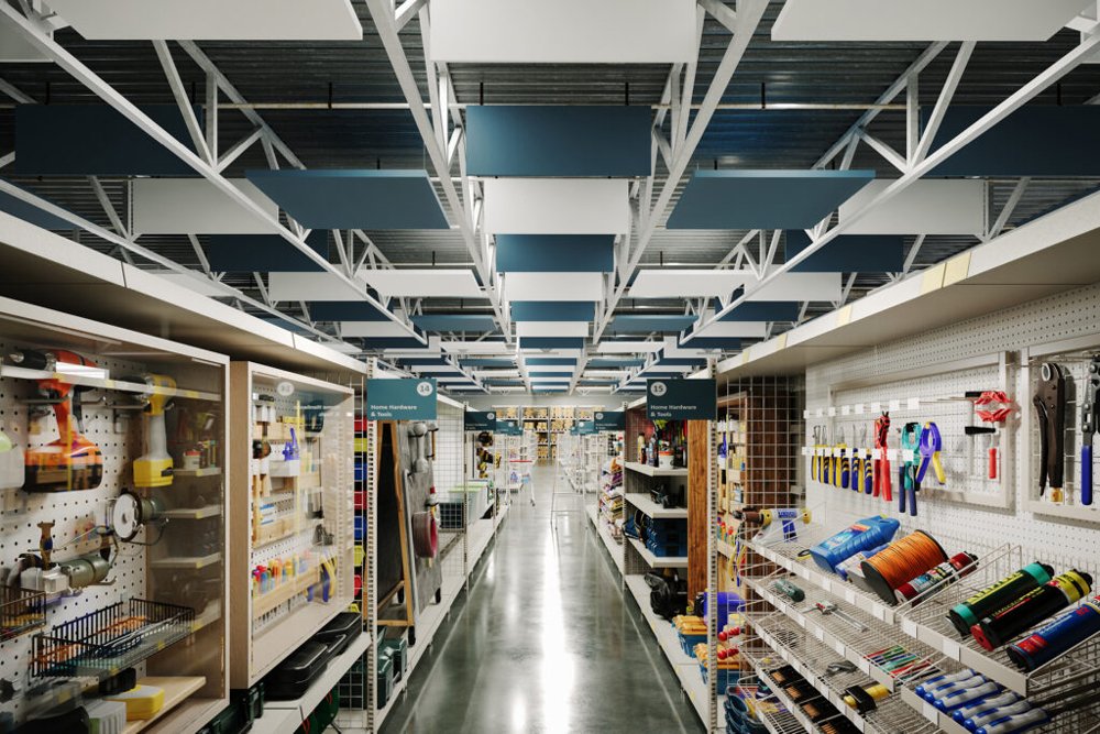 Baffle acoustique suspendu Saturna, blanc arctique