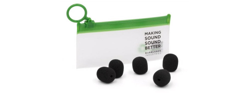 The Microphones Foam for Lavaliers - Large, 5 Pack (Black)