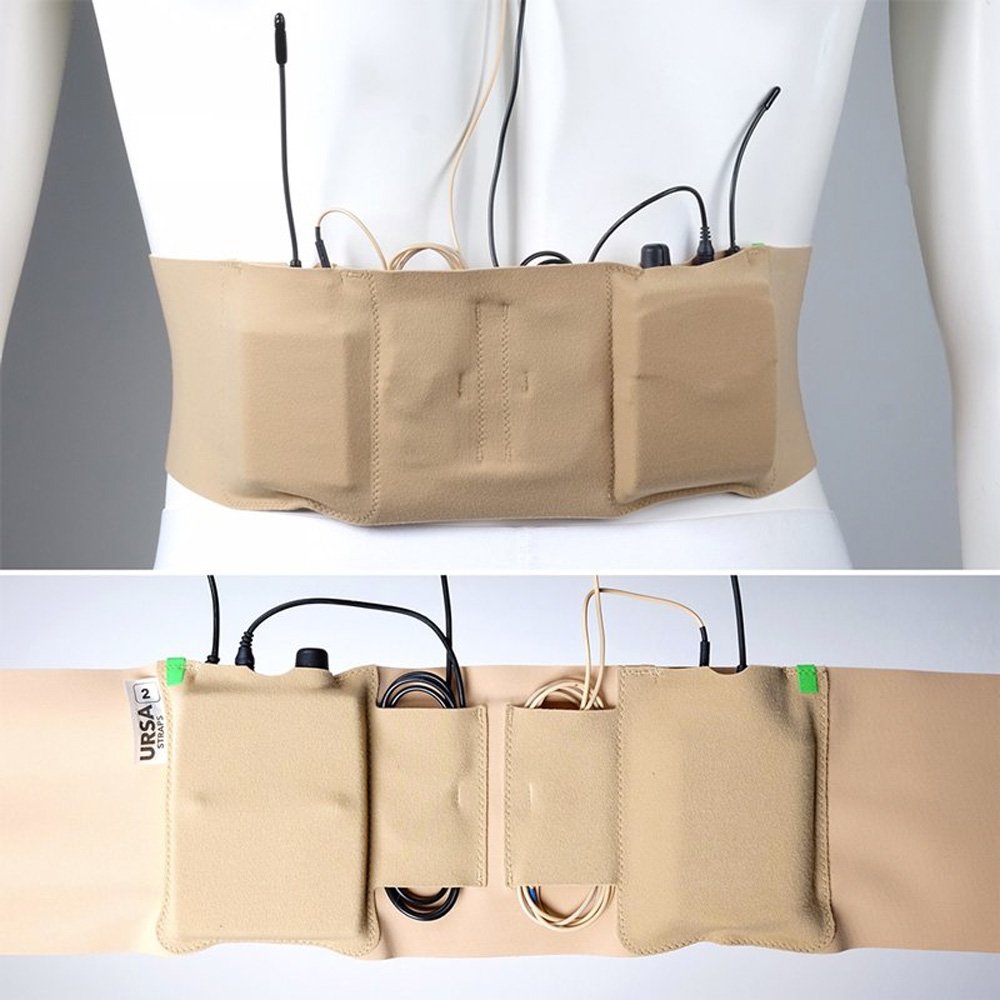 Ceinture - Grande avec double pochette (beige)