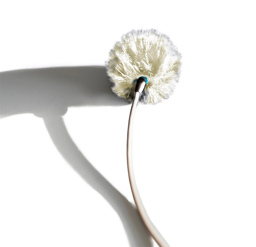 Paire de pare-brise en fourrure Mini Urchin Lavalier blanche