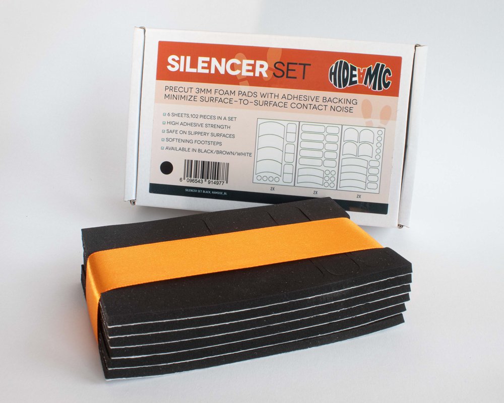 Ensemble de silencieux Hide-a-mic (2x3 feuilles, noir)