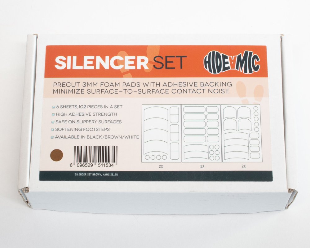 Ensemble de silencieux Hide-a-mic (2x3 feuilles, marron)
