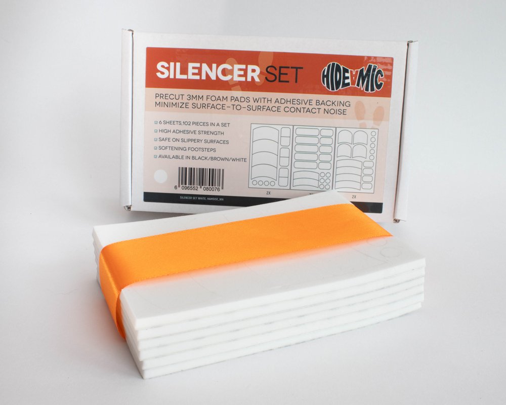 Ensemble de silencieux Hide-a-mic (2x3 feuilles, blanc)