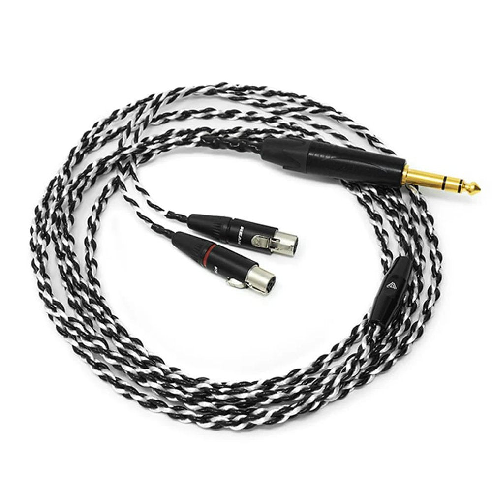 Black Silver Headphone Cable, 1/4'' Stereo Plug for LCDs