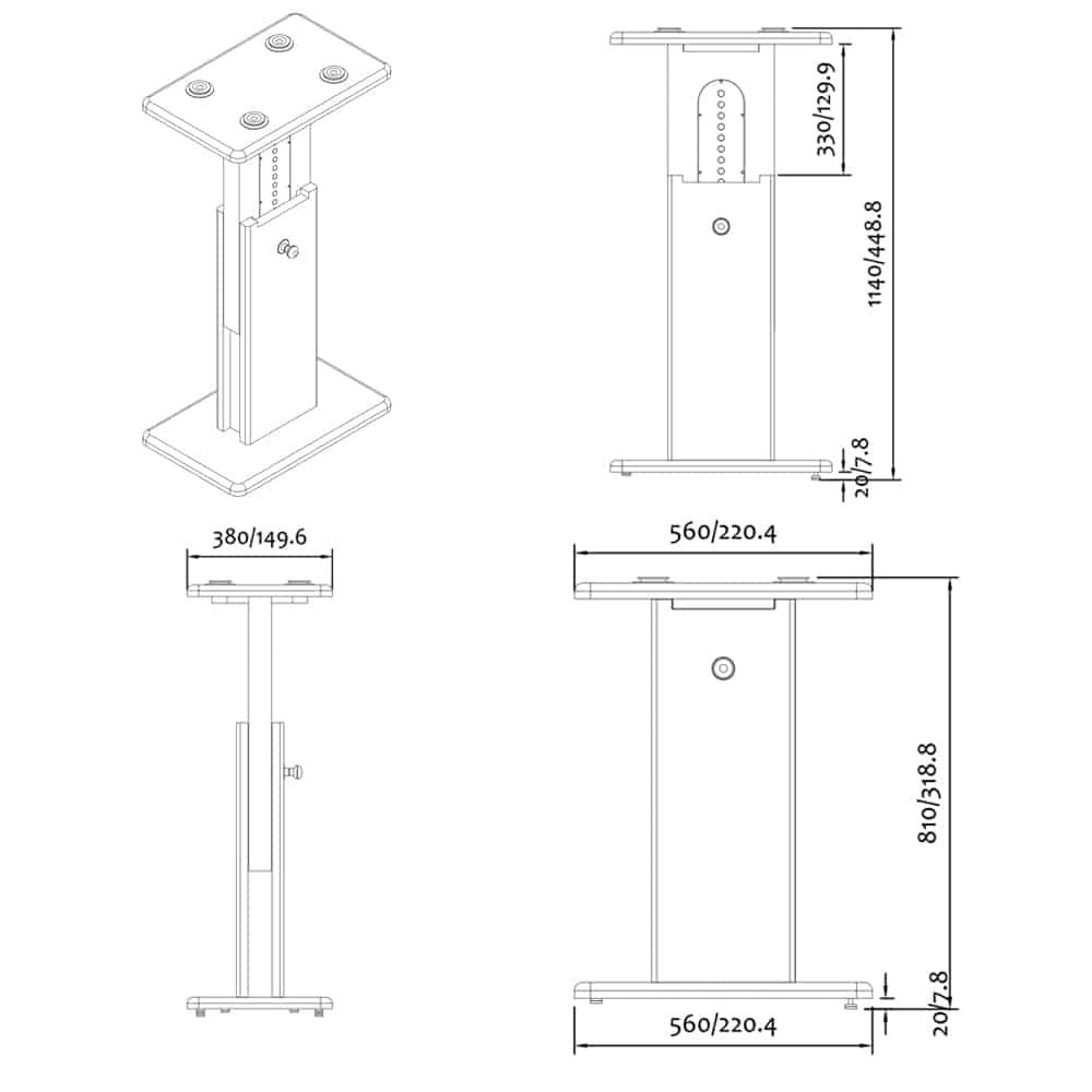 ISO Stand MkIII 600 - Blanc brillant