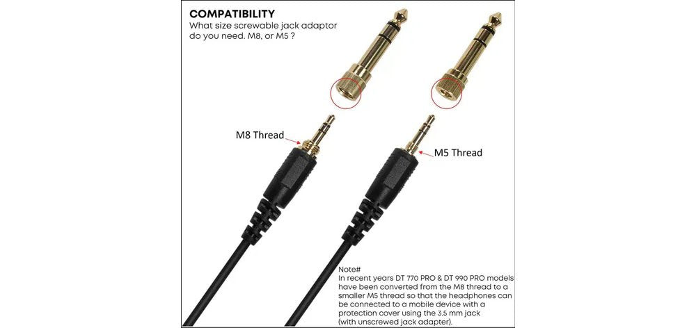 Adaptateur de prise casque (filetage M5)