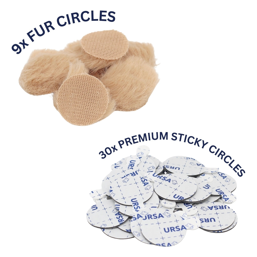9x Fur Circles + 30x Stickies Single Colour - Beige