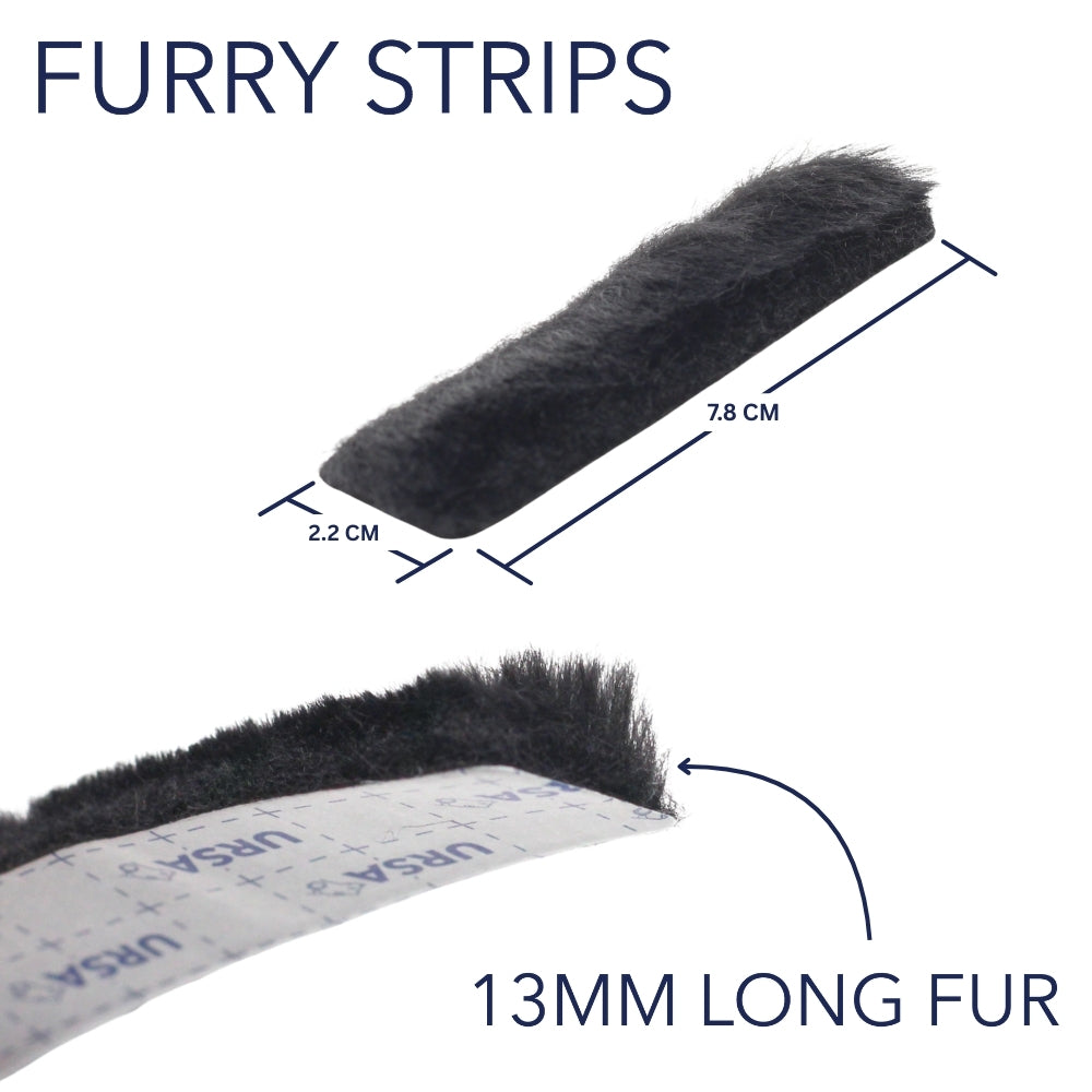 9x Furry Strips - Black