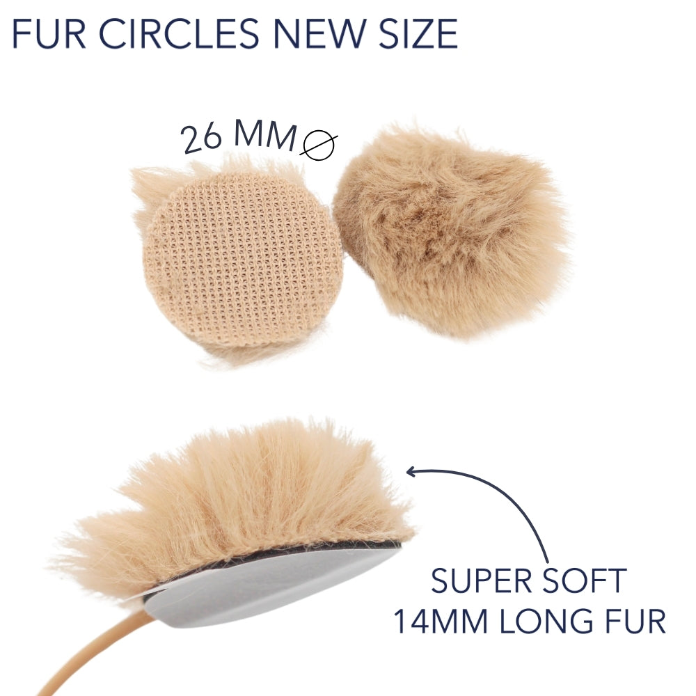 9x Fur Circles + 30x Stickies Multipack (3x: White, Black & Beige)