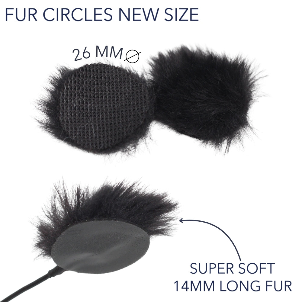 9x Fur Circles + 30x Stickies Single Colour - Black