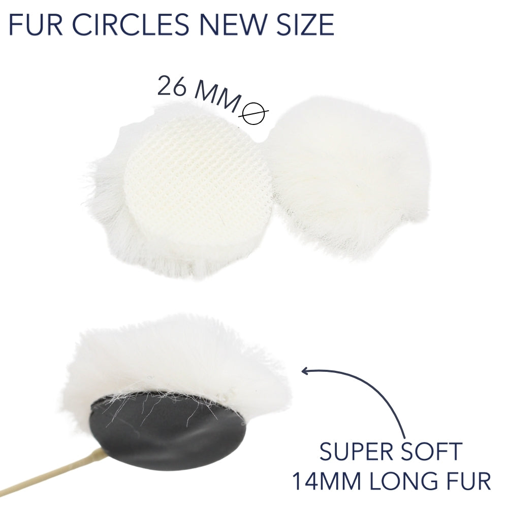 9x Fur Circles + 30x Stickies Single Colour - White
