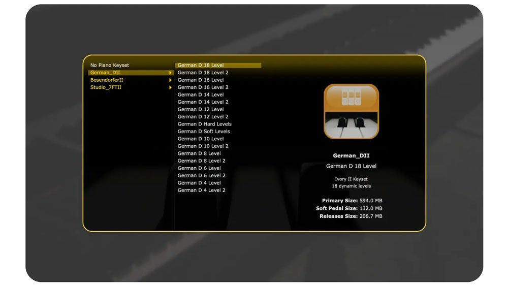 Pianos à queue Ivory II