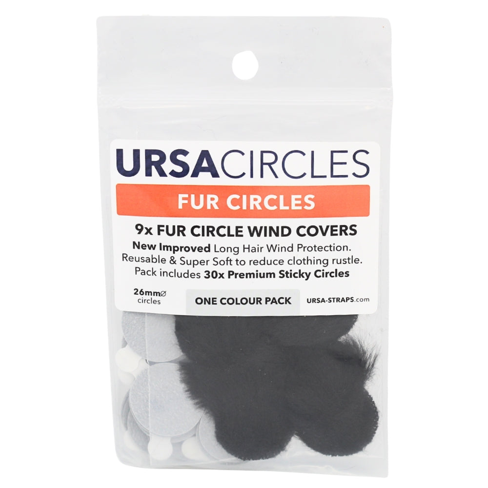 9x Fur Circles + 30x Stickies Single Colour - Black