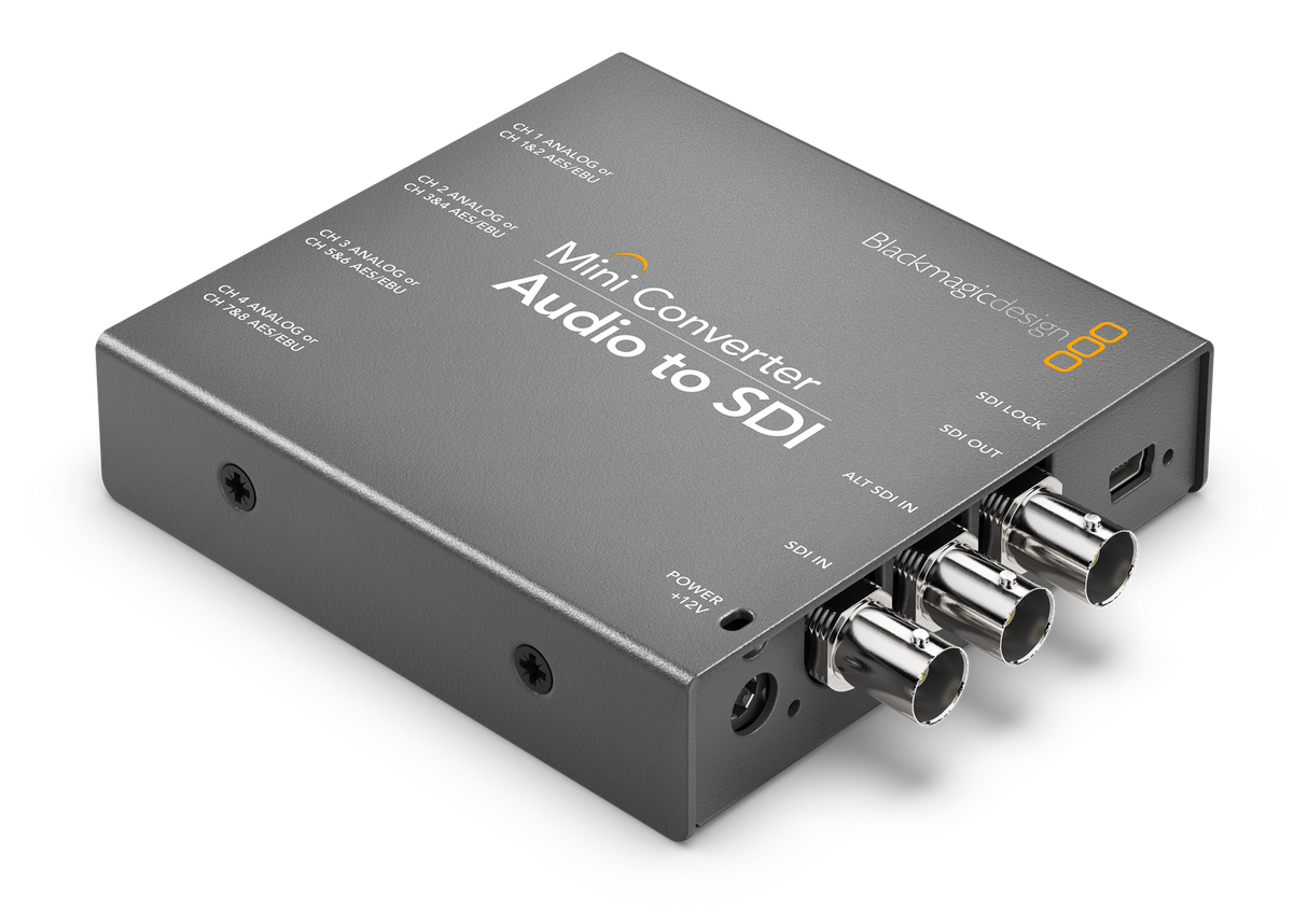 Mini converter, audio to SDI, with 12V power supply