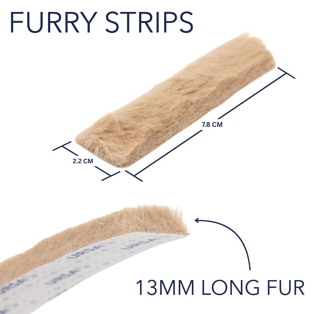 9x Furry Strips - Multipack (3x: Black, Beige & White)