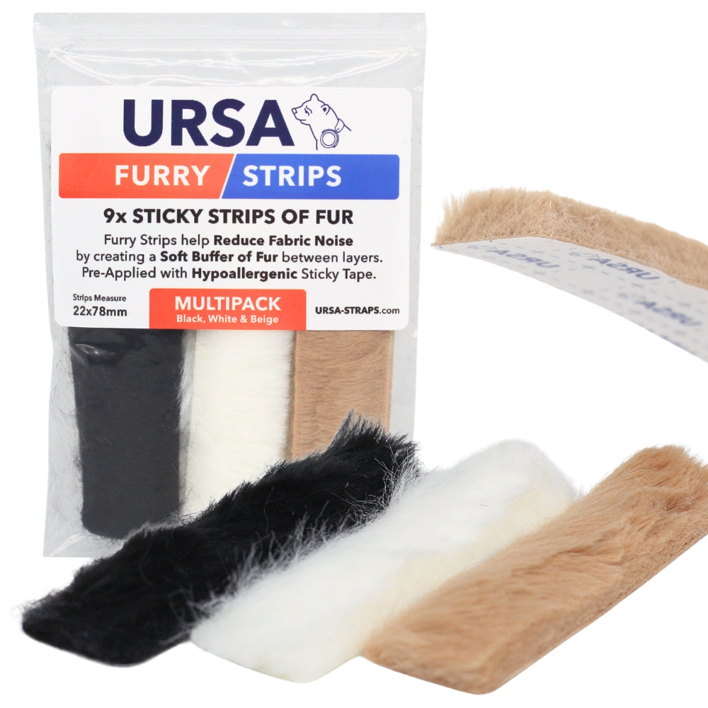 9x Furry Strips - Multipack (3x: Black, Beige & White)