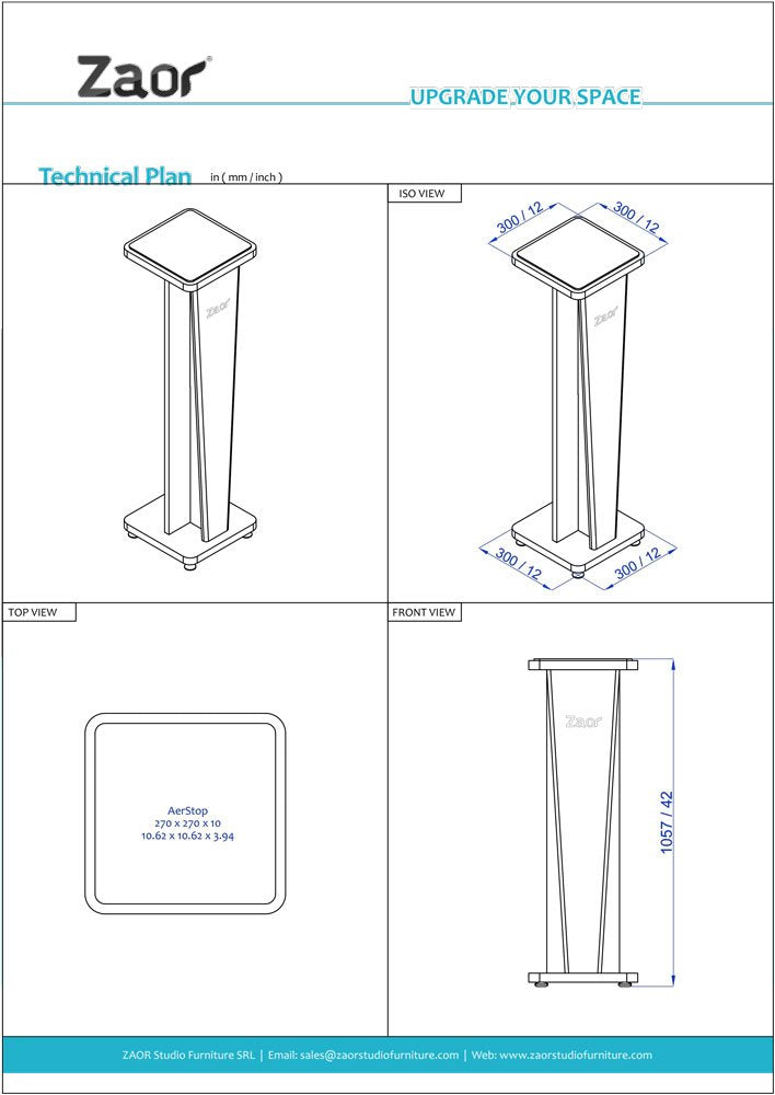 Buy ZAOR Croce Stand 42 - Cherry Black (pair) - Monitor Stands