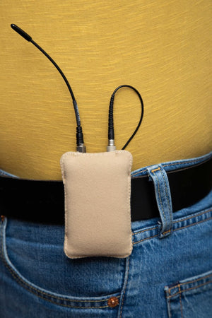 Belt Puffy Pouch (Small, Beige)