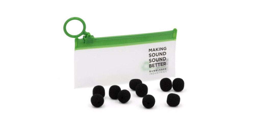 Mousse pour microphones cravates - Moyen, paquet de 10 (noir)