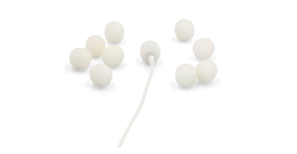 Mousse pour microphones cravates - Petit, paquet de 10 (blanc)