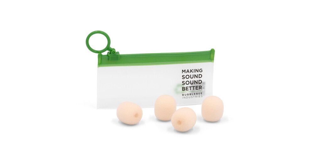 Mousse pour microphones cravates - XL, lot de 4 (beige)