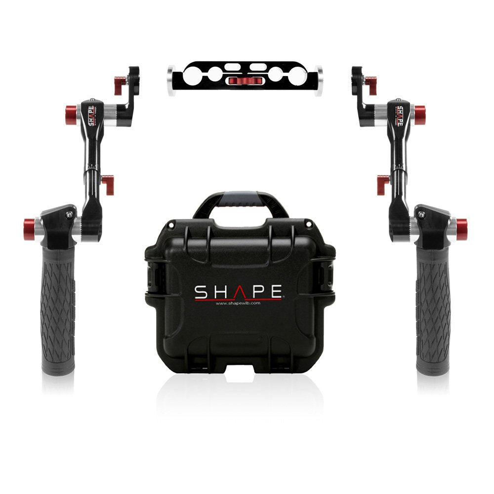 Telescopic SHAPE handle Arri rosette with rod bloc and shock-resistant case