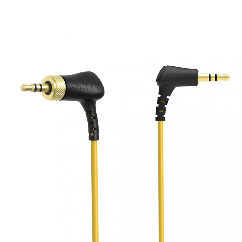 C12 Locking Right-Angle 3.5mm TRS to 3.5mm (Right-Angle) TRS Coiled Cable (Mirorless/DSLR Cameras)