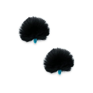Puffer Urchin Lavalier Fur Windshield Foam Core Pair Black