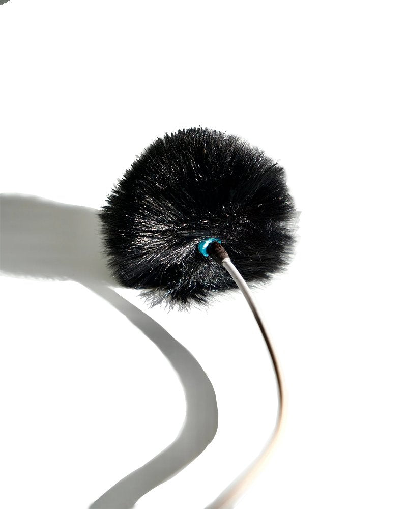 Large Hole Urchin Lavalier Fur Windshield Single Black