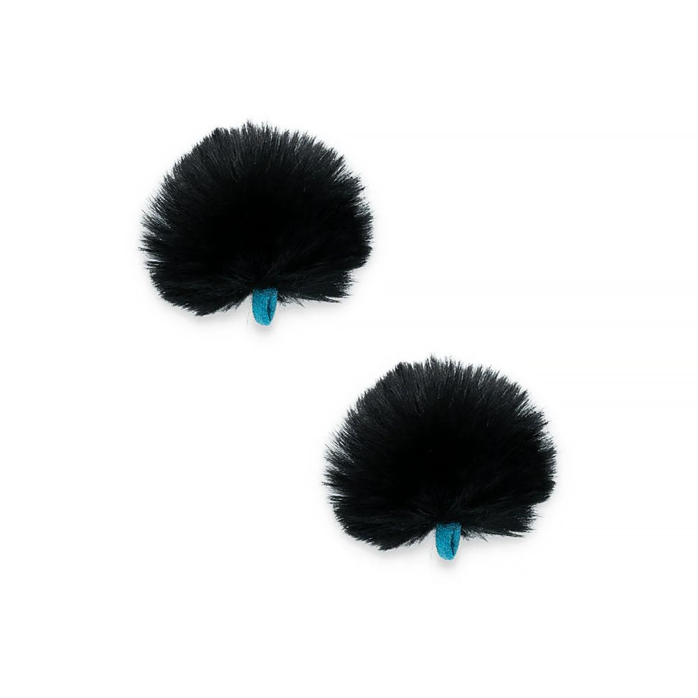 Large Hole Urchin Lavalier Fur Windshield Pair Black