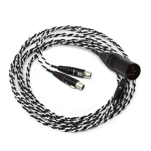 Black Silver Headphone Cable, 4-pin Balanced XLR