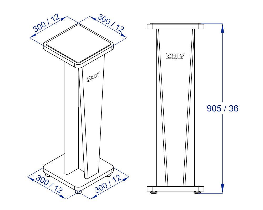 Buy ZAOR Croce Stand 36 - Mahogany Black (pair) - Monitor Stands
