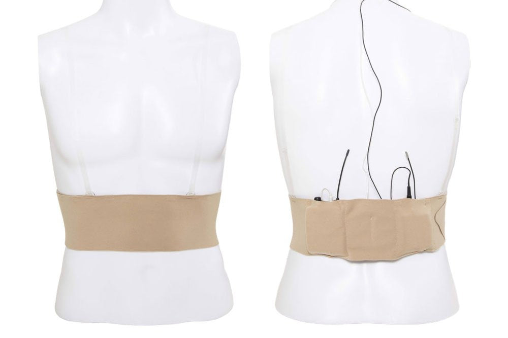 Sangle de poche double à profil bas et taille extrême (beige)