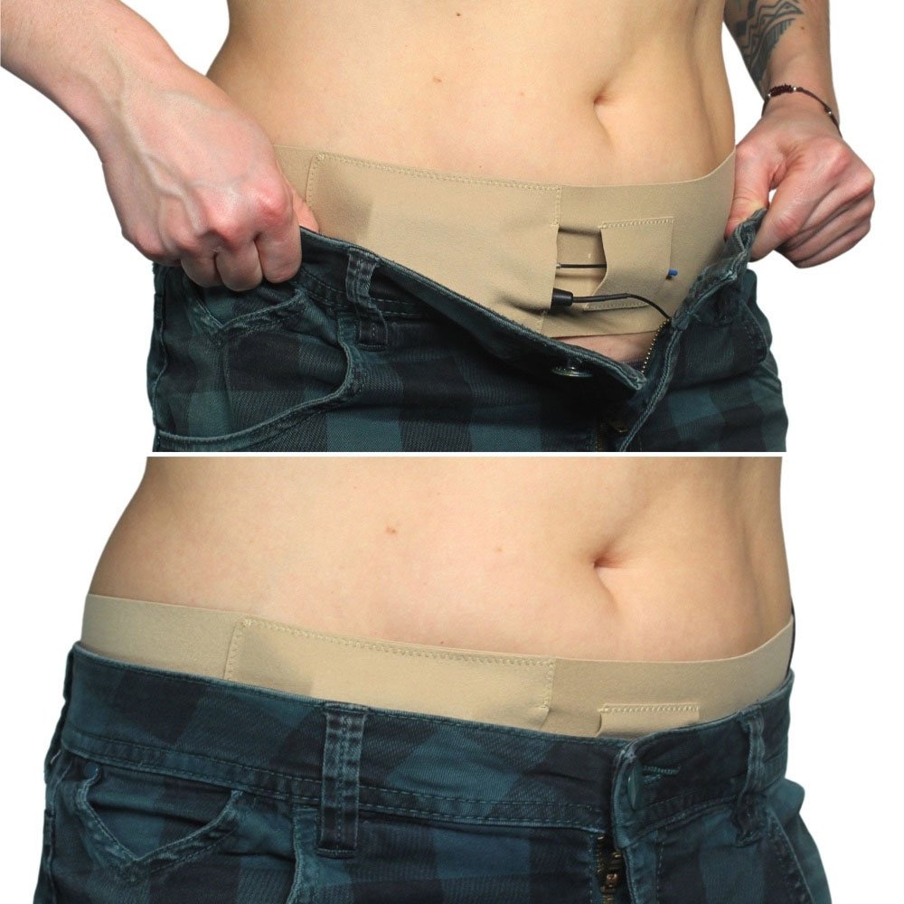 Waist Sideways Pouch - Medium (Beige)