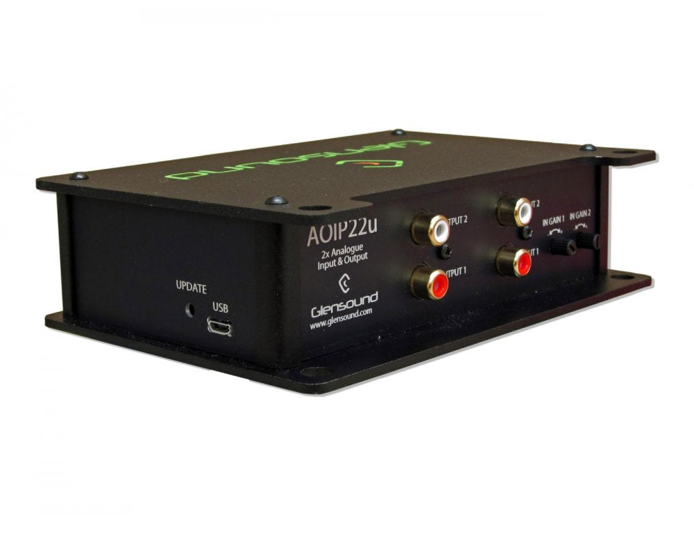 AoIP-22u - 2 x Unbalanced Analogue Inputs & Outputs Portable Unit Dante/ AES67